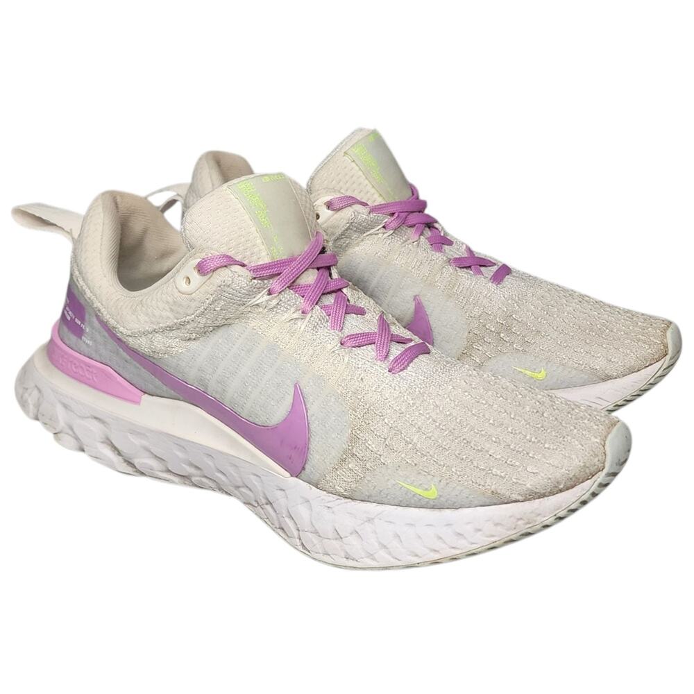 Nike Womens React Infinity Run FK3 Running Shoes White Rush Fuchsia Size 7.5